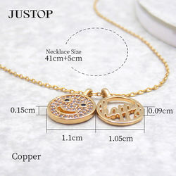 Manufacturer Custom High Quality Waterproof Jewelry Luxury Brass Smile Face Chain Pendant Necklace